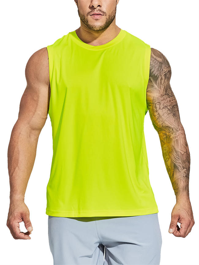 Men Lightweight UPF 50+ Sleeveless Sun Shirts Quick Dry Hiking Running Tank Tops UV Protection Workout Muscle Tees